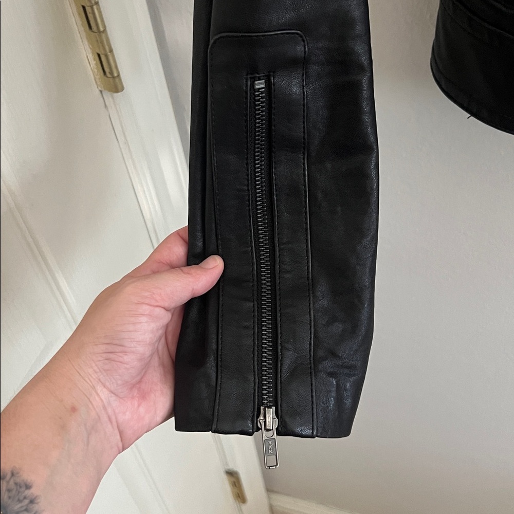 Mackage Black Leather Asymmetrical Moto Jacket - Picture 8 of 12